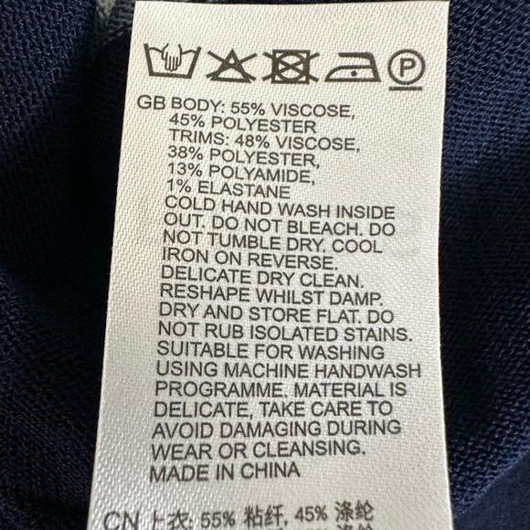 Reiss Navy and White Striped Full Zip Polo - Picture 5 of 8